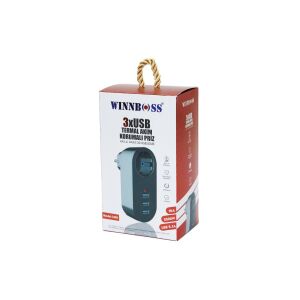 WINNBOSS MODEL-3400 ( TERMAL AKIM KORUMALI ) ( 1XPRİZ ) ( 3XUSB ) DUVAR TİPİ PRİZ ( 10A & 2500W & USB 2.1A ) ( 2500W )*96