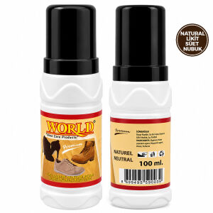 WORLD ( SÜET NUBUK ) ( LİKİT ) ( NATURAL ) AYAKKABI BOYASI 100ML*12X8