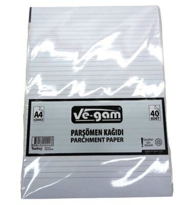VE-GAM A4 ( 40PCS ) ( ÇİZGİLİ ) PARŞÖMEN KAĞIDI*100