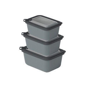 DÜNYA-30946-999 MİKRO LİNE ( 3PCS = 600-1100-1800ML ) ( DİKDÖRTGEN ) PLASTİK SAKLAMA KABI SET ( MİKRODALGA KULLANILABİLİR )*12=K
