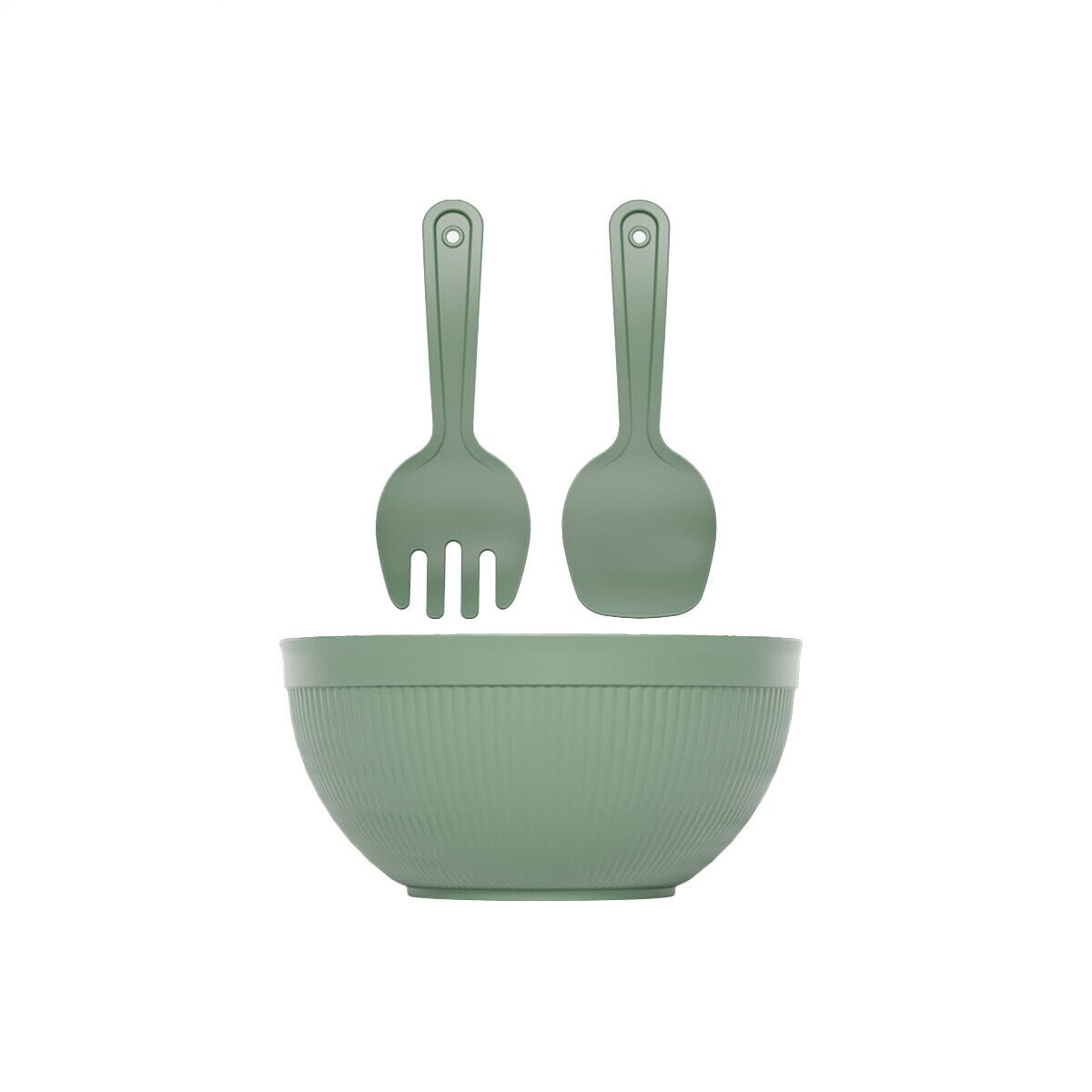DÜNYA-10730-999 ( 3PCS ) DERİN SALATA SETİ PLASTİK ( 4000ML KASE & ÇATAL & KAŞIK )*12=K