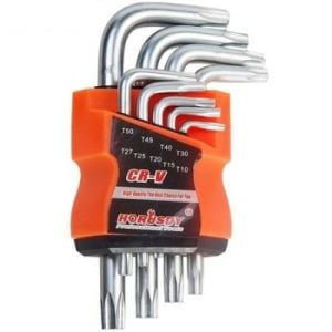 ŞAHİN TOOLS ŞHT-070 ( 9PCS ) ( KISA ) ( YILDIZ ) ALYAN ANAHTAR SETİ ( M-2 ) ( 50HRC )*72
