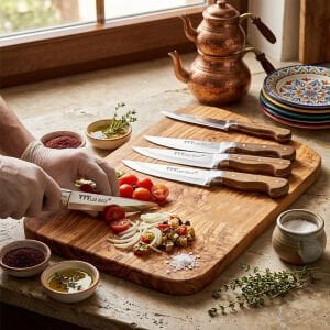 LAZ REİS KASAP-3 ( NO-3 ) ( KASAP ) ET BIÇAK & KURBAN ( BİLEZİKLİ & AHŞAP SAPLI )*200