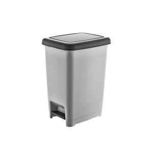 DÜNYA-01042-400&410 SLİM ( SİYAH & SEDEFLİ GRİ ) ( 15LT ) ( PEDALLI ) ÇÖP KOVASI ( 225X305X393MM )*14=K
