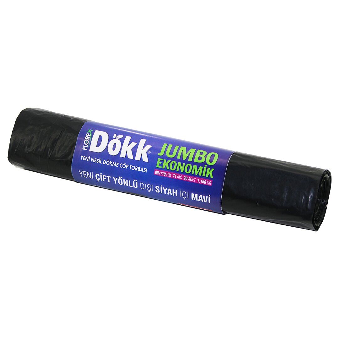 FLOREX-619 DÖKK ( ECO JUMBO ÇİFT YÖNLÜ ) ( 20PCS ) 80X110CM ÇÖP TORBASI*9=K