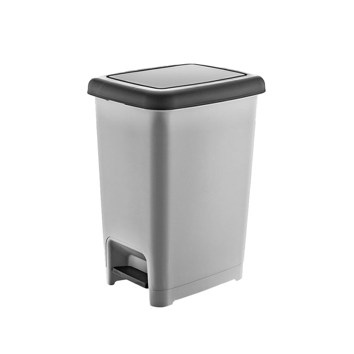 DÜNYA-01043-400&410 SLİM ( SİYAH & SEDEFLİ GRİ ) ( 25LT ) ( PEDALLI ) ÇÖP KOVASI ( 270X362X468MM )*8=K