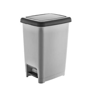 DÜNYA-01045-400&410 SLİM ( SİYAH & SEDEFLİ GRİ ) ( 60LT ) ( PEDALLI ) ÇÖP KOVASI ( 490X356X632MM )*4=K