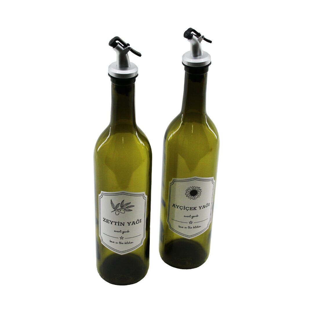 ZNC İNFLUX ZNC-001 ( YEŞİL ) ( CAM ) YAĞDANLIK ŞİŞE ( 750ML ) ( PLASTİK KİLİTLİ KAPAK )*24=K