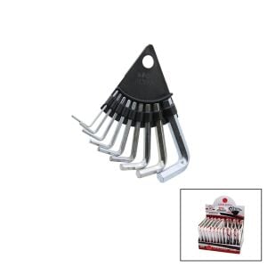 AZM ( 9PCS ) ( MİNİ & KISA ) ALYAN ANAHTAR SETİ TAKIM ( NO-1.5 - 2 - 2.5 - 3 - 3.5 - 4 - 5 - 6 - 8 ) (ÜÇGEN STAND ASKILIK)*24X8