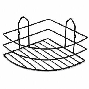 K13-097 ( TEK KATLI & ÜÇGEN ) ( SİYAH ) ( METAL ) BANYO KÖŞELİK & DUŞKABİN RAF*60