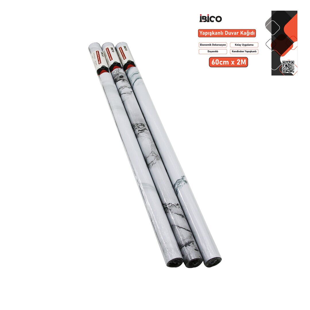 İBİCO İ13-075 ( 2MT X 60CM )( BEYAZ MERMER DESENLİ )( TEZGAH ÜSTÜ ) FOLYO STİCKER & DUVAR KAĞIT ( KENDİNDEN YAPIŞKANLI & EKO DEKORASYON & DAYANIKLI )*120