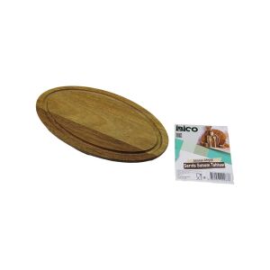 İBİCO İ22-283 ( AKASYA ) ( OVAL ) AHŞAP SERVİS SUNUM TEPSİ & TAHTASI ( MİNİ TEPSİ ) ( KENAR KANALLI ) ( 24.8 X 13.8 X 1.4CM )*50