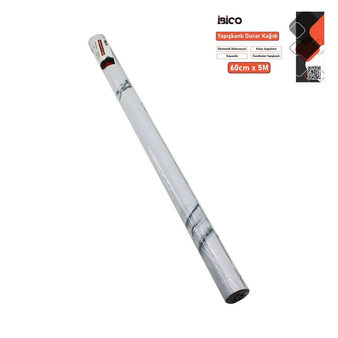 İBİCO İ13-077 ( 5MT X 60CM )( BEYAZ MERMER DESENLİ )( TEZGAH ÜSTÜ ) FOLYO STİCKER & DUVAR KAĞIT ( KENDİNDEN YAPIŞKANLI & EKO DEKORASYON & DAYANIKLI )*60