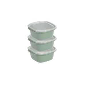 DÜNYA DP-31271-999 ( KARE ) ( 3PCS = 550ML ) EASY KEEP SAKLAMA KABI ( RENKLİ PLASTİK & ŞEFFAF KAPAK )*12=K