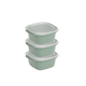 DÜNYA DP-31272-999 ( KARE ) ( 3PCS = 1000ML ) EASY KEEP SAKLAMA KABI ( RENKLİ PLASTİK & ŞEFFAF KAPAK )*12=K