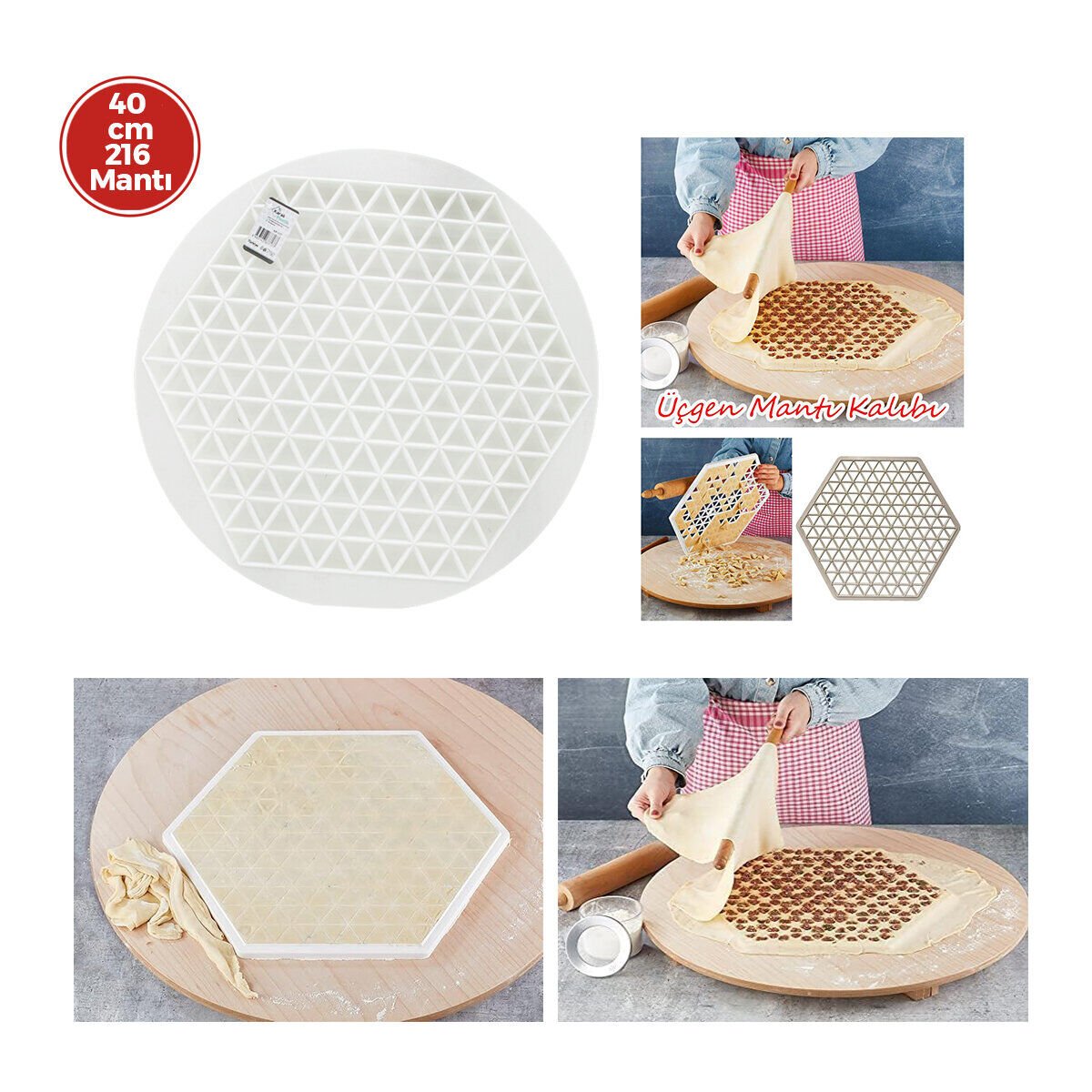 PLASTLİFE KP-177 YUVARLAK MANTI KALIBI PLASTİK ( ÇAP = 41CM )*36=K