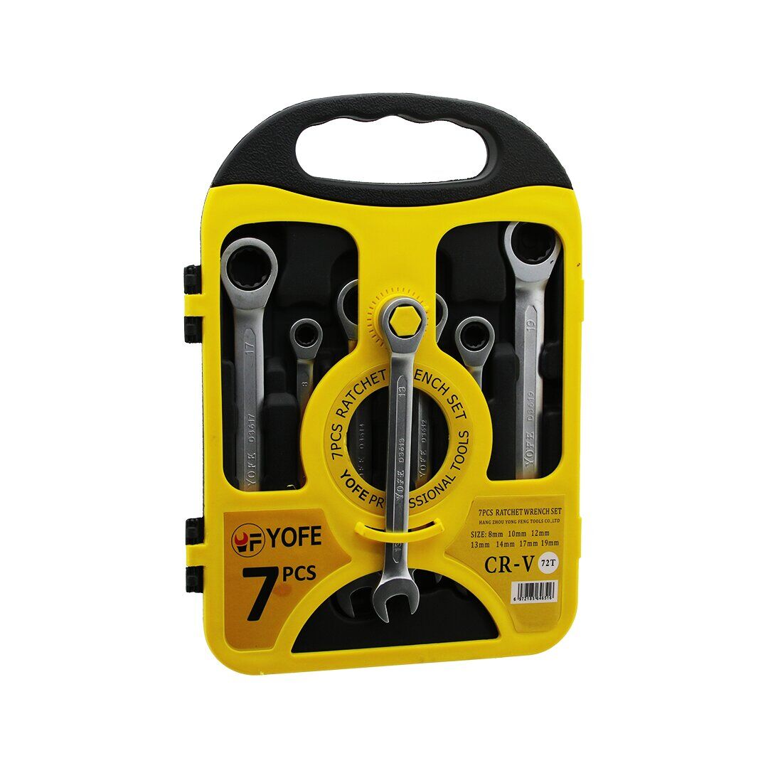 FREED PROFFESSIONAL ( 7PCS ) ( CIRCIR KOMBİNE AÇIK ANAHTAR ) SETİ ( 8-10-12-13-14-17-19MM ) ( PLASTİK TAŞIMA ÇANTA STAND )*30