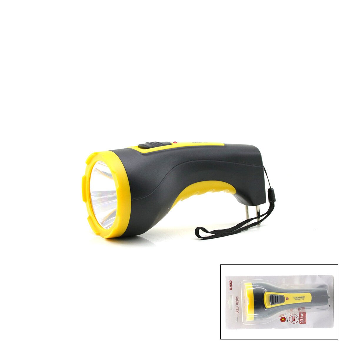 GOLD ORION R2550 ( 7W ) ( TEK LED ) BOMBELİ GÖVDE ( FİŞ ŞARJLI ) EL FENERİ ( UZUN MESAFELİ ) KAMBUR*100