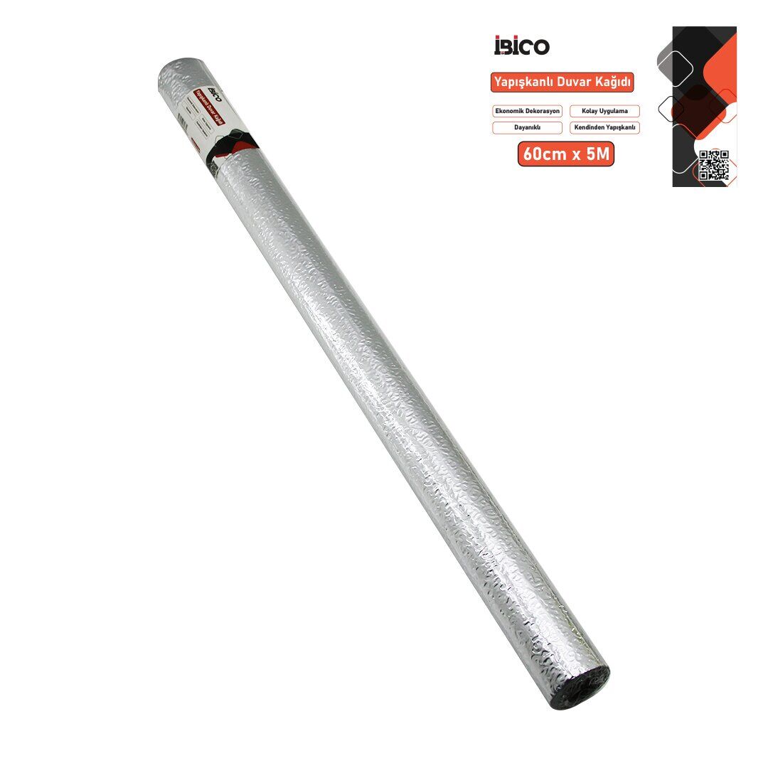 İBİCO İ13-083 ( 5MT X 60CM )( ALÜMİNYUM GÜMÜŞ )( TEZGAH ÜSTÜ ) FOLYO STİCKER & DUVAR KAĞIT ( KENDİNDEN YAPIŞKANLI & EKO DEKORASYON & DAYANIKLI )*60