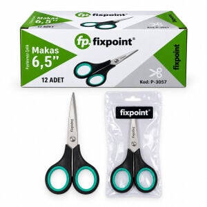 FİXPOİNT P-3057 ( 6.5'' & 18CM ) MAKAS ( LACİVERT & YEŞİL SAPLI )*12X50