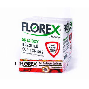 FLOREX-402 AVANTAJ ( ÇİLEK KOKULU ) ( BÜZGÜLÜ ) ( ORTA ) ( 10PCS ) 55X60CM ÇÖP TORBASI*25=K