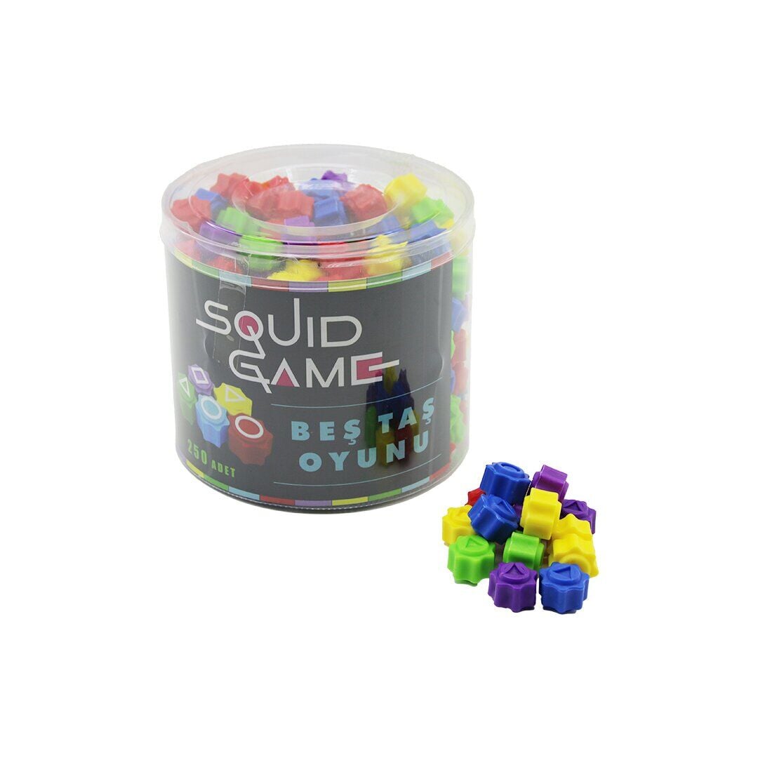 SOUID GAME ( BEŞ TAŞ ) OYUNU ( RENKLİ PLASTİK ) ( 5 TAŞ & KALAMAR OYUNU )*250X24