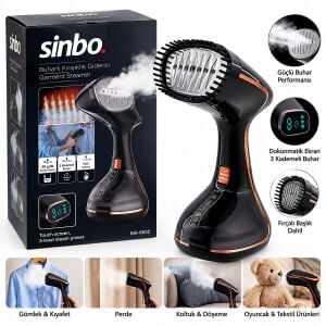 SİNBO SSI-6632 ( 320ML SU KAPASİTE & DAKİKADA 26G BUHAR ) BUHARLI KIRIŞIKLIK GİDERİCİ ( 1500W )*16