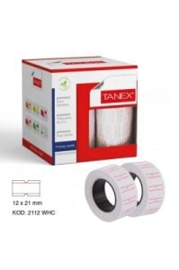 TANEX BEYAZ FİYAT ETİKETİ 12X21MM*24X24