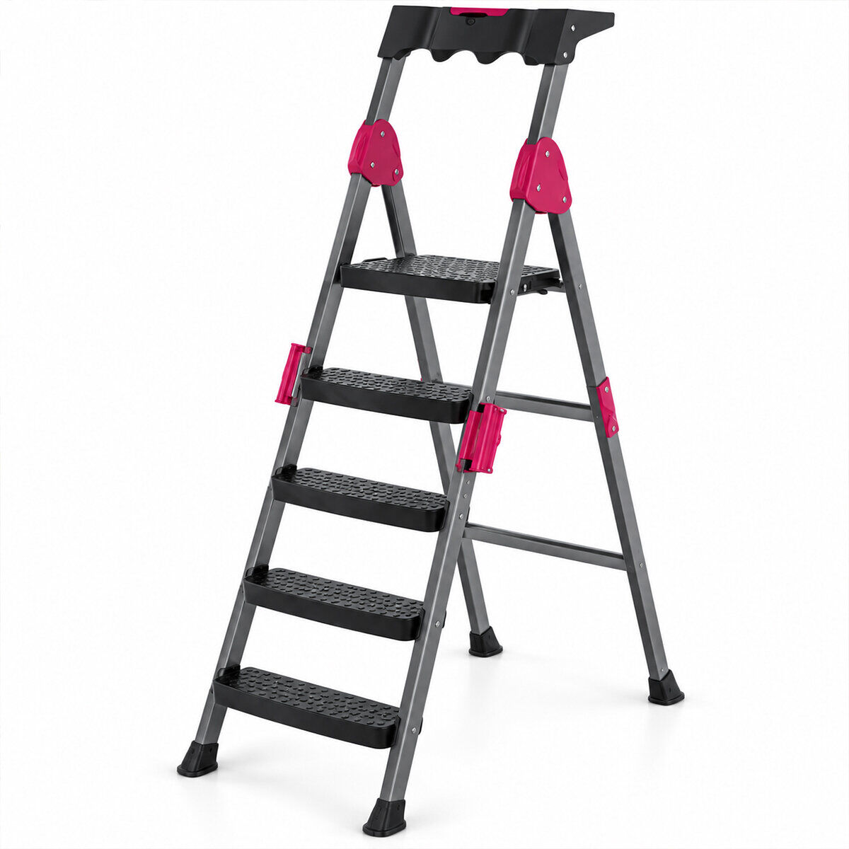 LORENZO MRD-104 ( 4+1 ) BASAMAKLI METAL MERDİVEN ( 150KG.TAŞIMA )*1