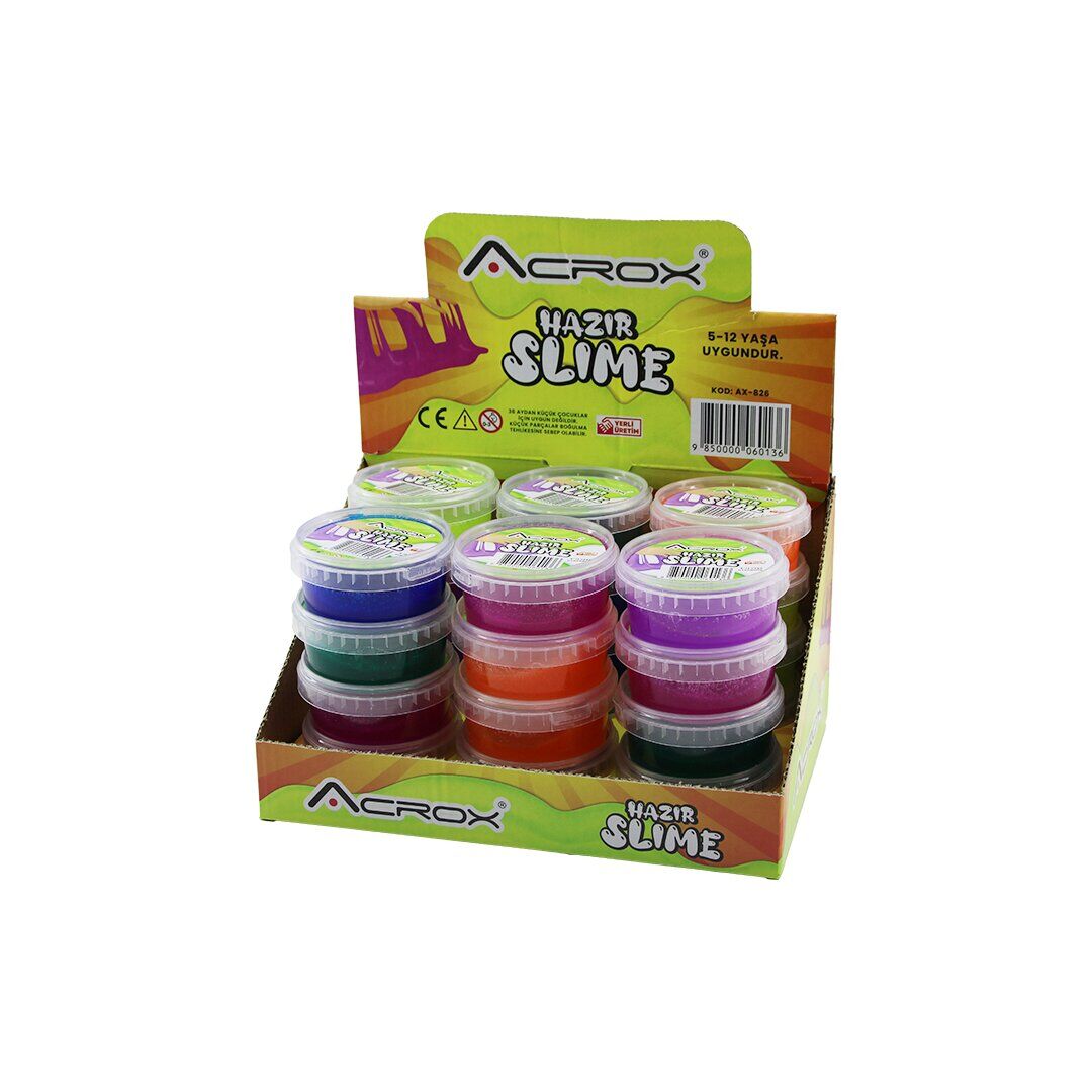 ACROX AX-826 HAZIR SLİME OYUN JELİ ( RENKLİ ) ( BRÜT:134GR ) ( 5-12 YAŞ )*24X4