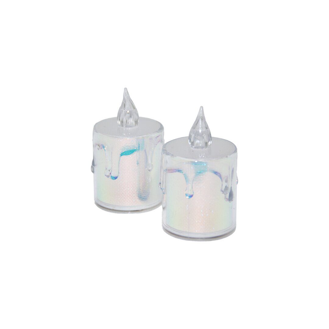 SMOKELESS CANDLES ENF-510 (ORTA BOY= ÇAP:3.5CM & Y: 4.2CM) (DAMLALI AKAN MUM MODELİ) (PİLLİ) LED MUM (MİKA KRİSTAL PLASTİK)*24X20