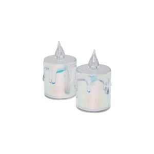 SMOKELESS CANDLES ENF-510 (ORTA BOY= ÇAP:3.5CM & Y: 4.2CM) (DAMLALI AKAN MUM MODELİ) (PİLLİ) LED MUM (MİKA KRİSTAL PLASTİK)*24X20