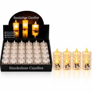 İBİCO İ10-015 ( BÜYÜK BOY ) ( PİLLİ ) ( KRİSTAL MİKA ) LED MUM ( ÇAP : 3.8CM YÜKSEKLİK : 9CM )*24X40