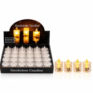 İBİCO İ10-017 ( KÜÇÜK BOY ) ( PİLLİ ) ( KRİSTAL MİKA ) LED MUM ( ÇAP : 3.8CM YÜKSEKLİK : 4.8CM )*24X40