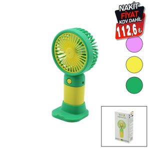 MINI HANDHELD (USB ŞARJ) MİNİ EL FANI (ÇAP:7.7CM & Y:15CM) (SABİT BAŞLIK) (TELEFONLUKLU M.ÜSTÜ AYAK)(BRKT-726492-726539) MİNİ VANTİLATÖR*168