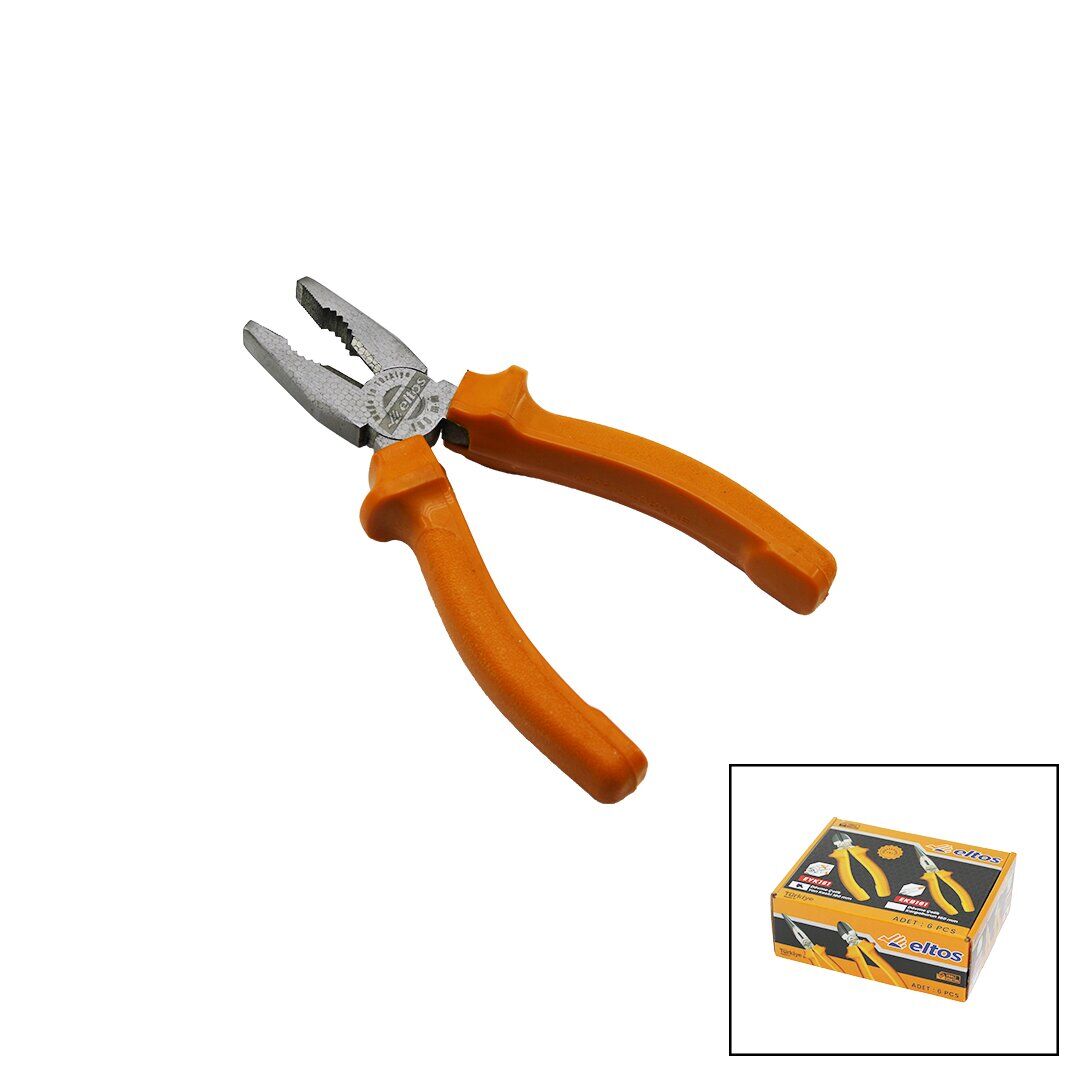 ELTOS ETP-181 ( 180MM ) ( DÖVME ÇELİK ) PENSE ( LÜX TURUNCU PLASTİK SAPLI )*6X12