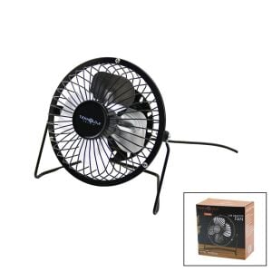 TEKNOLOJİ-7242.588 (USB & MİNİ FAN) (METAL KASA & AYAK=360°) MASA ÜSTÜ VANTİLATÖR (4-METAL PERVANE) (13.5X11X15CM)(5V-2.5W)*40