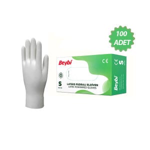 BEYBİ ( S ) ( PUDRALI ) ( 100PCS ) ( LATEKS ) MUAYENE ELDİVENİ*1X20