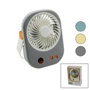 HASUBA HS-285 BJJ-565 (IŞIKLI) (MİNİ FAN) MASA ÜSTÜ (USB ŞARJLI) (2İN1 KULP=TAŞIMA & DURUŞ) (3 KADEME HIZ) (15.5X12CM) MİNİ VANTİLATÖR*120