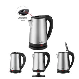 SİNBO SK-8026 ( ÇELİK ) KETTLE SU ISITICISI (KABLOSUZ KULLANIM) ( 1.8LT ) (360° DÖNEBİLME) (OTOMATİK KAPANMA)*4