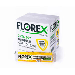 FLOREX-401 AVANTAJ ( LİMON KOKULU ) ( BÜZGÜLÜ ) ( ORTA ) ( 10PCS ) 55X60CM ÇÖP TORBA*25=K