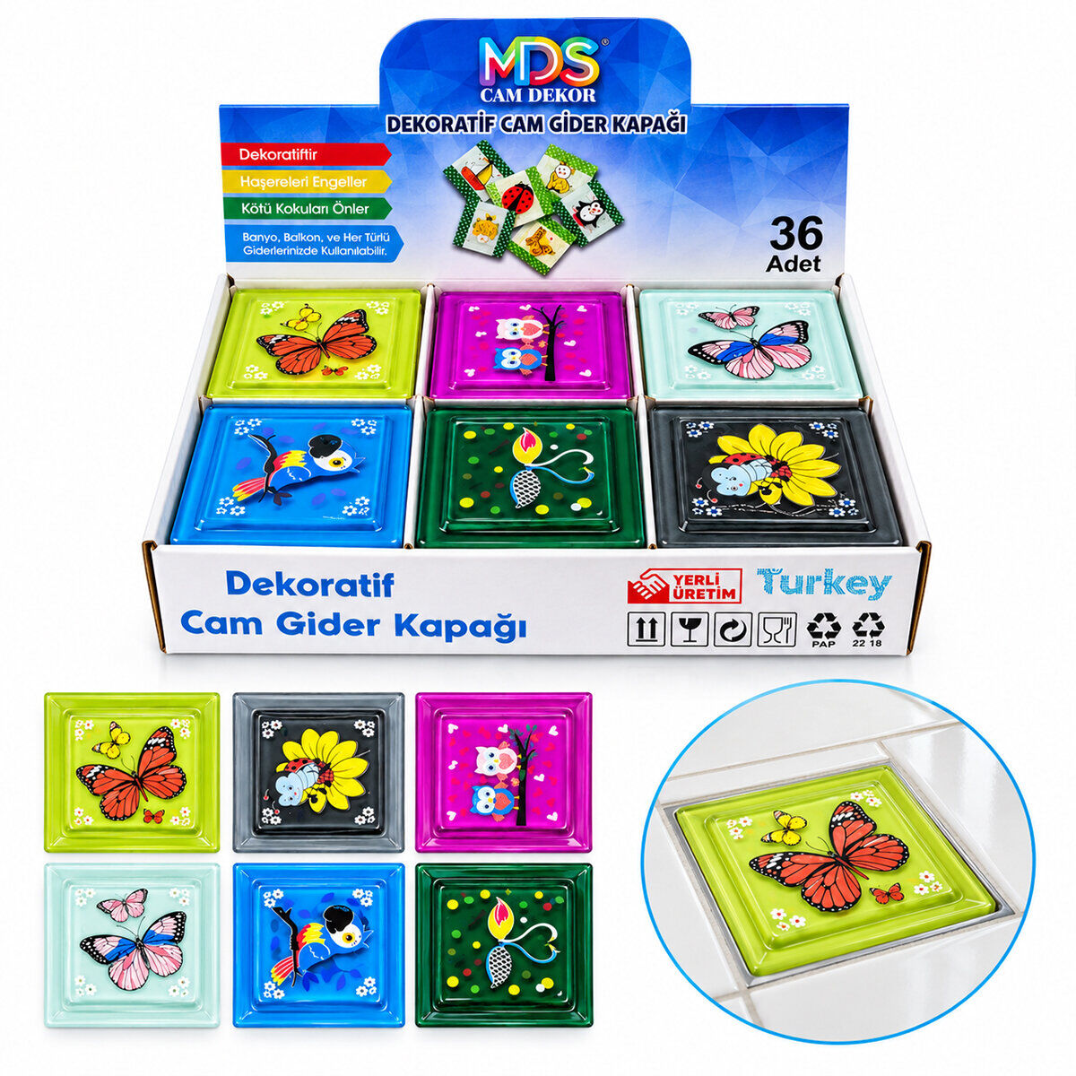 MDS DEKORATİF ( CAM & İNCE ) GİDER KAPAK*36X5