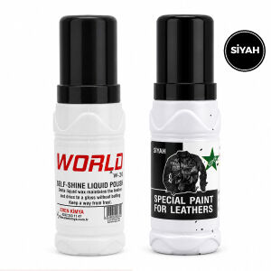 WORLD W-26 ( DERİ MONT & ÇANTA ) ( SİYAH ) ( SIVI LİKİT ) BOYA SPECIAL PAINT FOR LEATHERS 100ML*12X8
