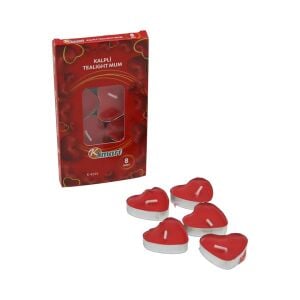 KSMART K-4344 ( 8 PCS ) ( KALPLİ ) KIRMIZI TEA LIGHT MUM*50X6