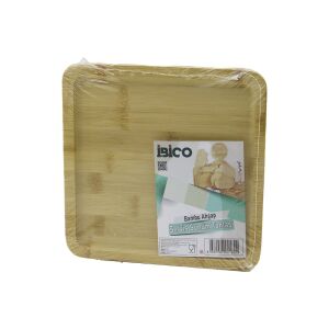 İBİCO İ22-182 ( KARE ) AHŞAP BAMBU SERVİS SUNUM TEPSİ & TAHTASI ( MİNİ TEPSİ ) ( 20 X 20 X 1.4CM )*36