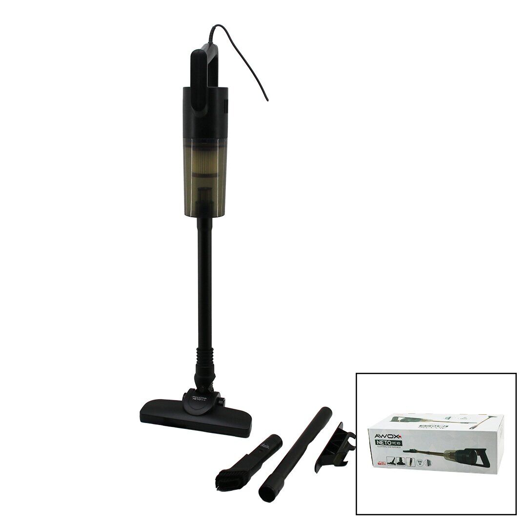 AWOX NETO VC-10 ( SİYAH METAL SAPLI ) ( DİK ) ELEKTRİKLİ SÜPÜRGE ( 500W ) (5MT KABLO) (SAP=75+35=110CM) (HEPA FİLTRE)*6