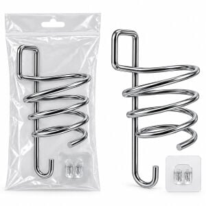 KRT-1162 ( KROM & METAL ) FÖNLÜK FÖN MAKİNE ASKISI ( YAPIŞKAN ASKILI )*50