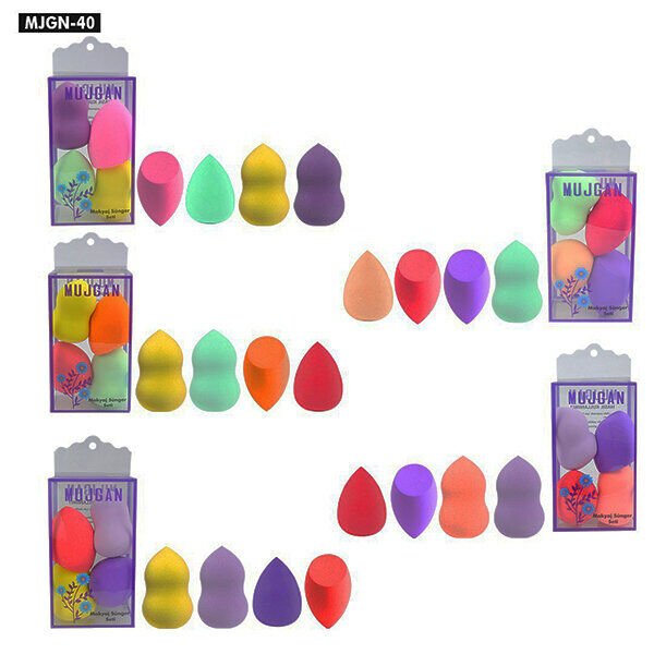 MUJGAN MJGN-40 ( 4PCS ) ( TOMBİK ) ( RENKLİ ) ( MAKYAJ SÜNGER ) SETİ*6X80