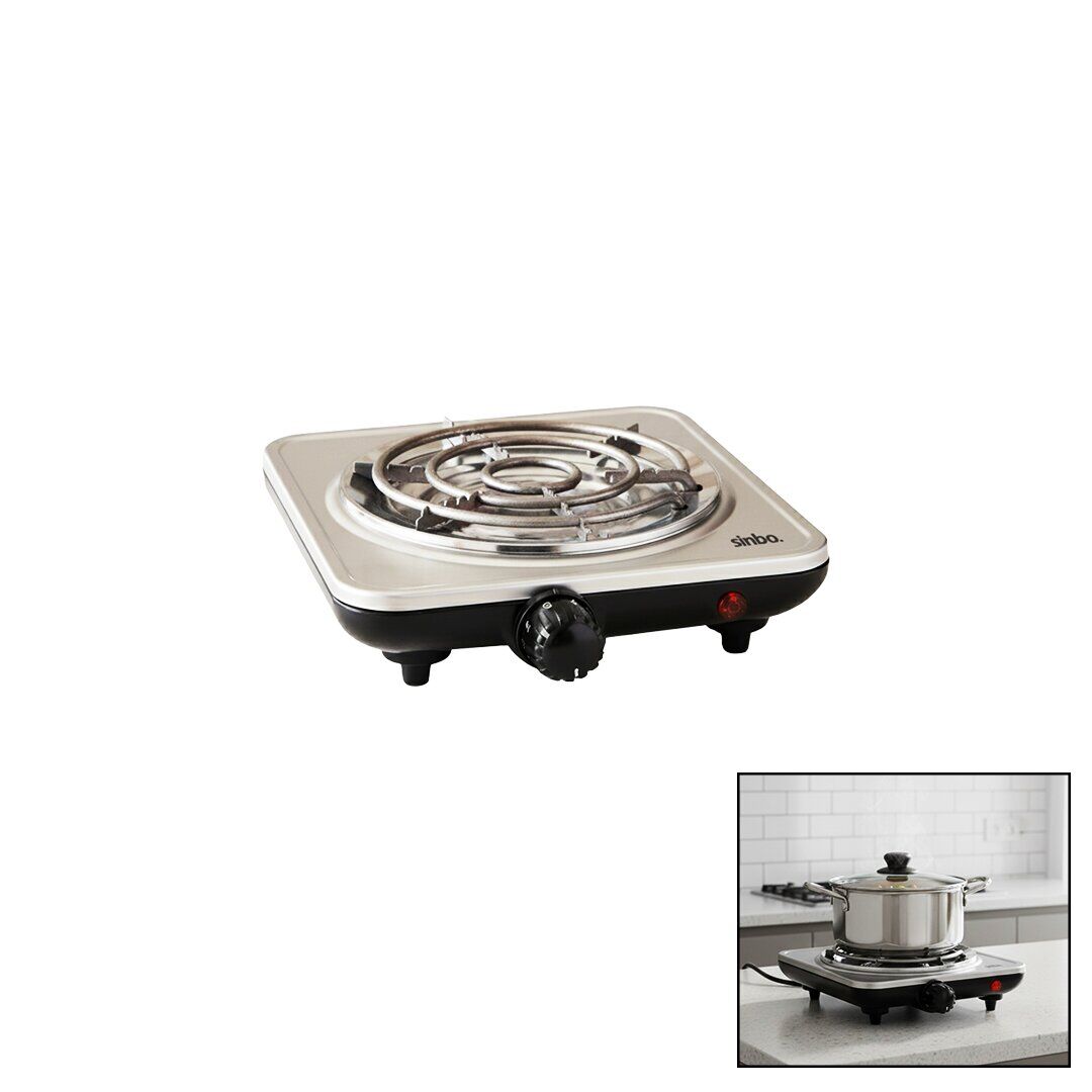 SİNBO SCO-5065 ( GÜMÜŞ ) ( TEK GÖZLÜ ) ELEKTRİKLİ OCAK ( 1000W ) ( 5 FARKLI AYARLANABİLİR ISI KONTORL NARGİLE  KÖZ MATİK  ) ( KAYMAZ AYAK ) ( HIZLI ISINAN TAŞ )*12