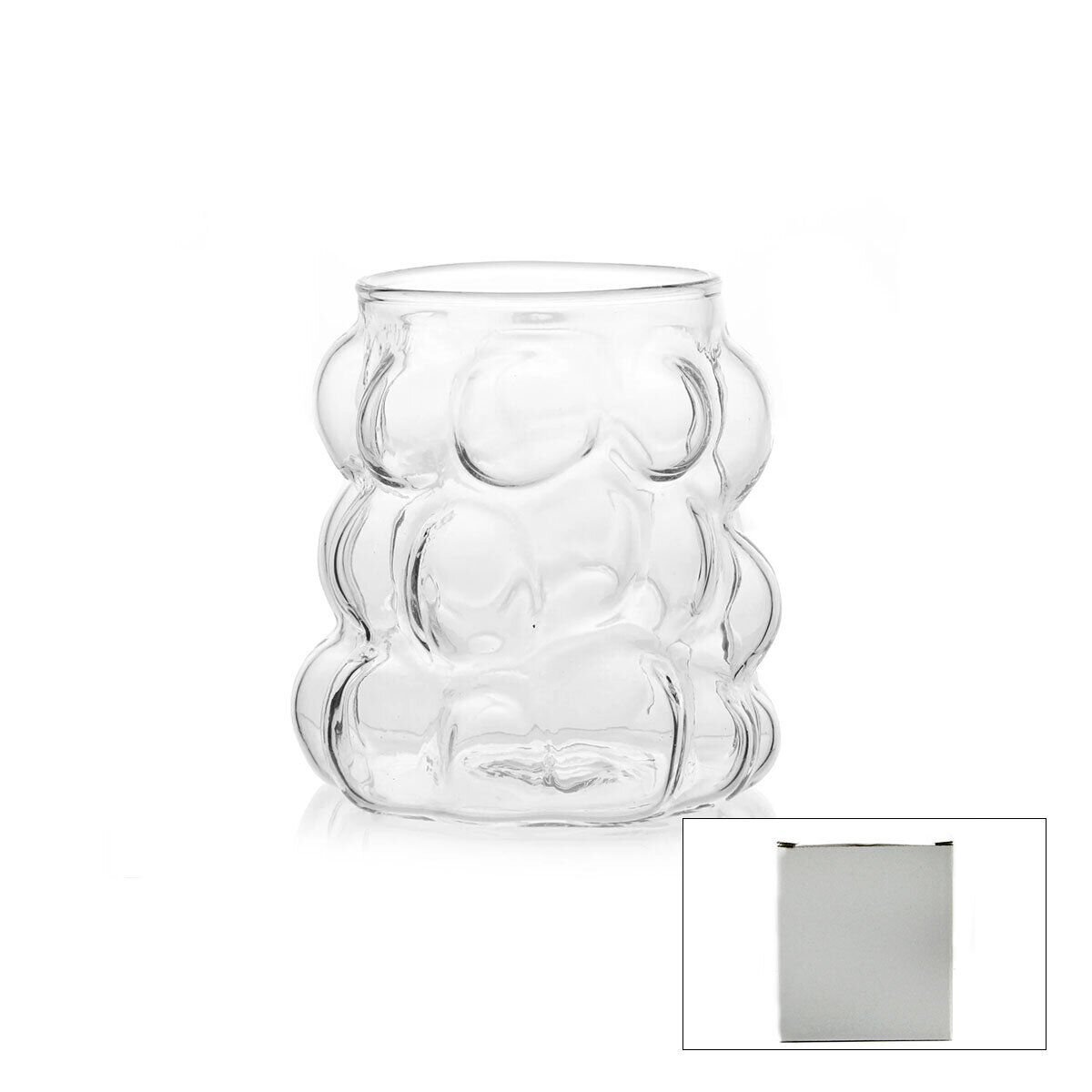 SDR-A7 ( 350ML & KULPSUZ ) ( ÇİFT CİDARLI & ÜZÜM KABARCIK ) CAM BARDAK*100=K